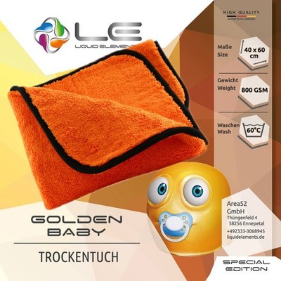 Liquid Elements Orange Baby Trockentuch 60x40cm Mikrofaser abledern trocknen
