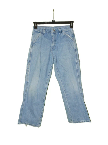 Wrangler Originals Carpenter Jeans Boy's 12 Husky Preowned - Frayed Cuffs - Snap
