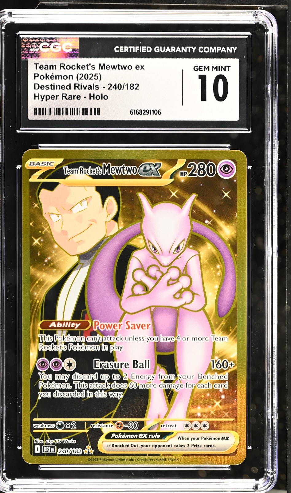CGC 10 Team Rocket's Mewtwo EX 240/182 Hyper Rare Holo Pokemon Card