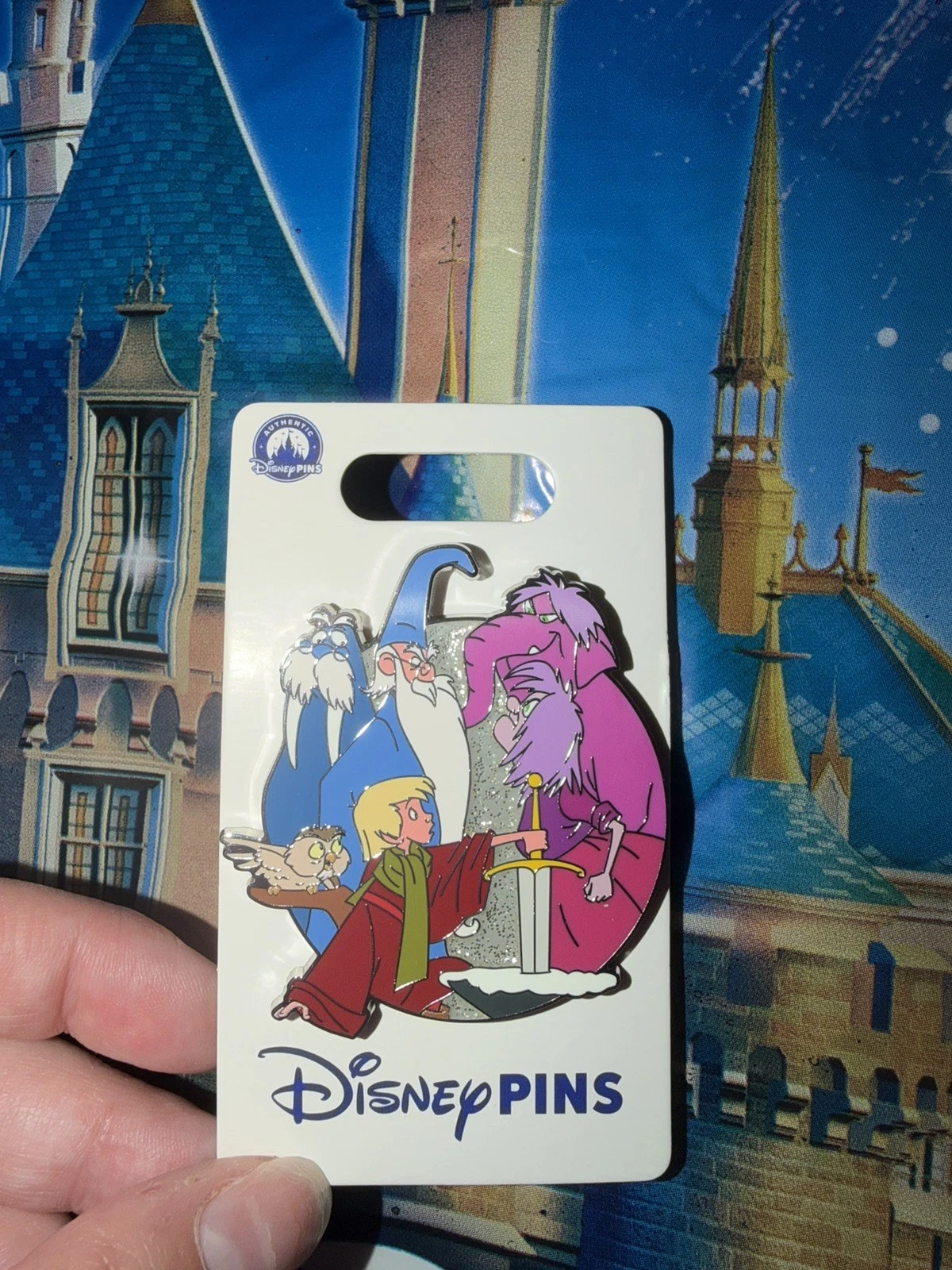Disney Parks Pin 2025 Family Cluster The Sword In The Stone Arthur Merlin Mim OE
