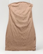 SHEIN EZwear Tan Ribbed Strapless Bodycon Tube Mini Dress Large sz2311176999