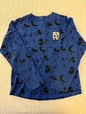 Spirit Jersey Disney Kids L Blue Mickey Mouse Graphic Long Sleeve Crew Neck Tee