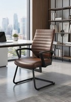 Moderner BüRostuhl In Braun Mit Ergonomischer RüCkenlehne Und Metallgestell