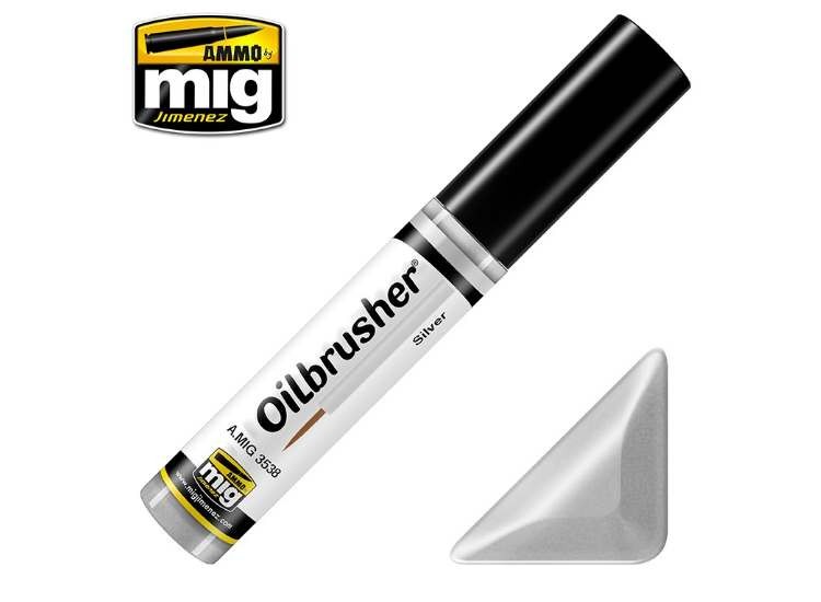 Ammo Mig A.Mig3538 10ml - Oilbrusher Paint - Silver