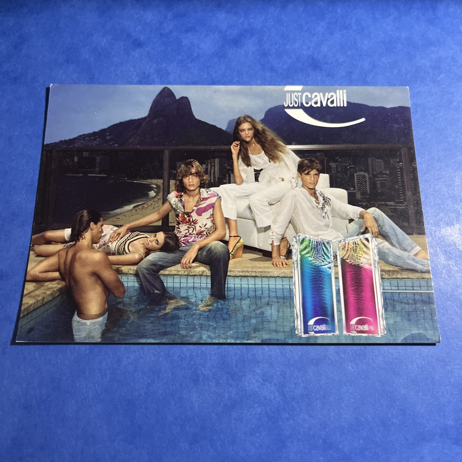 CARTOLINA COLORI COLLEZIONE PROMO CARD PC 6348 JUST CAVALLI BLUE PINK