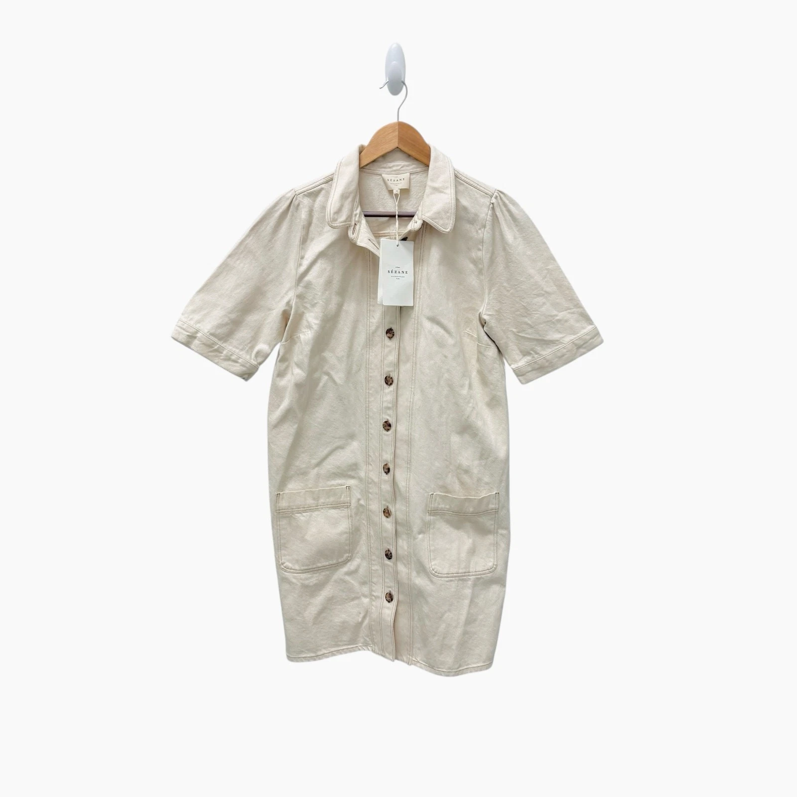 Abito Celine Robe Almere Denim Ecrù Donna Nuovo con etichette Taglia 8