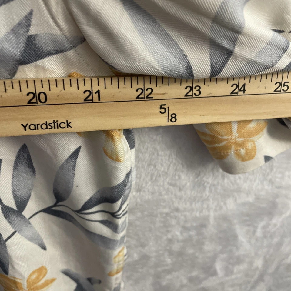 Statements Mens Hawaiian Shirt Beige Floral Medium Silk Short Sleeve Collar - Image 3 of 4