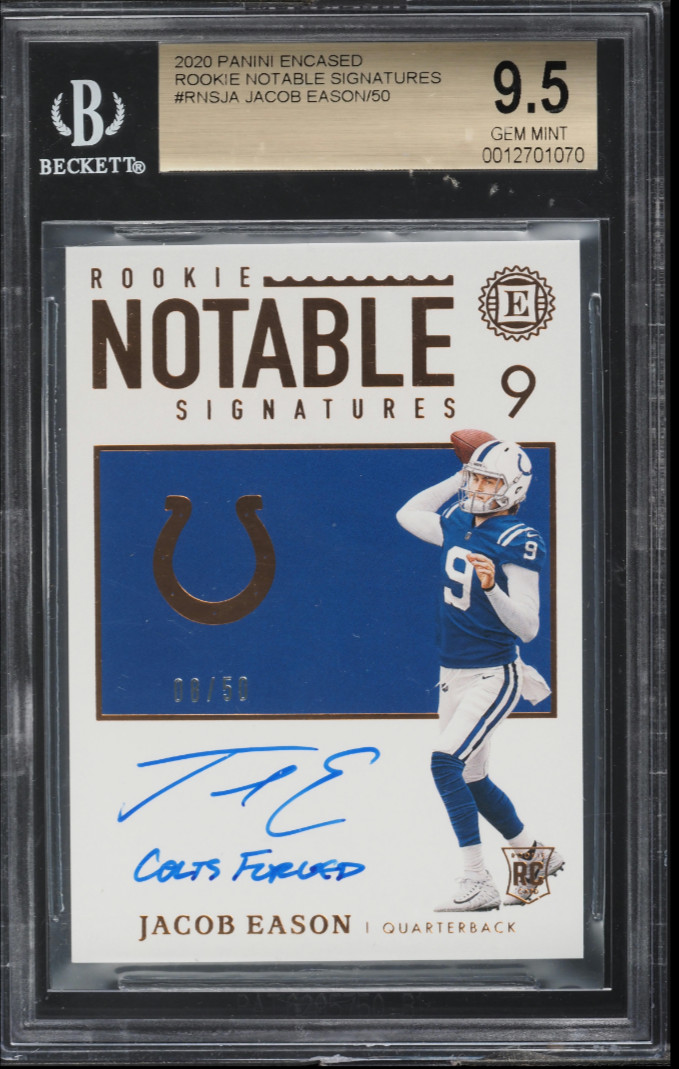 Jacob Eason Panini Chronicles Draft Picks Donruss Optic Rated Rookies #10 Signature