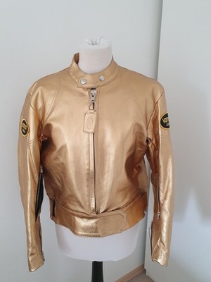 R13  Lederjacke Gold neu dg S M colab with Vanson race