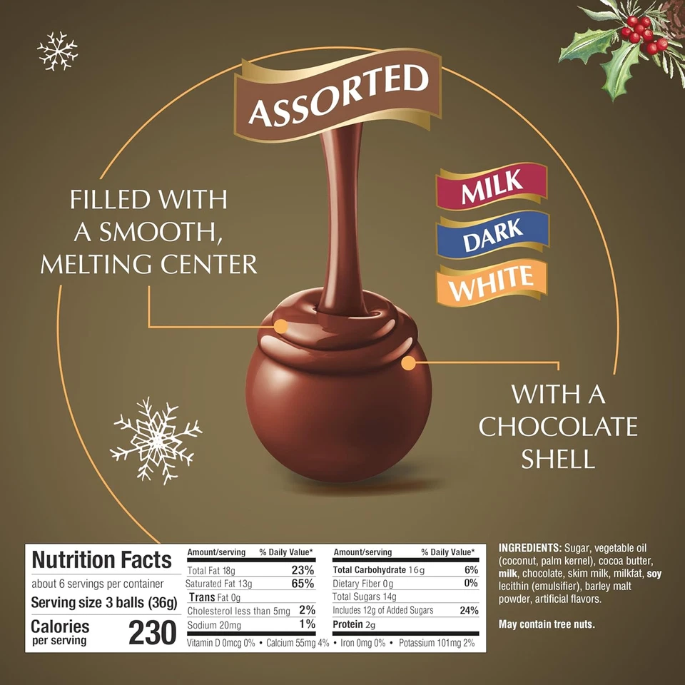 LINDOR Surtido Chocolate Caramelo Trufas Moderno Caja de Regalo, Surtido Lata de Chocolate Foto 2 de 4