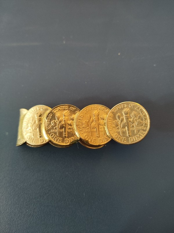  8 Welded Dimes Money Clip vintage  $$$$