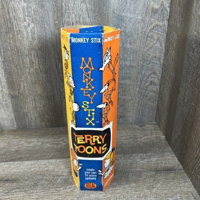 Vtg TERRYTOONS  MONKEY STIX 1960 Box Mighty Mouse Deputy Dog Ideal Toy