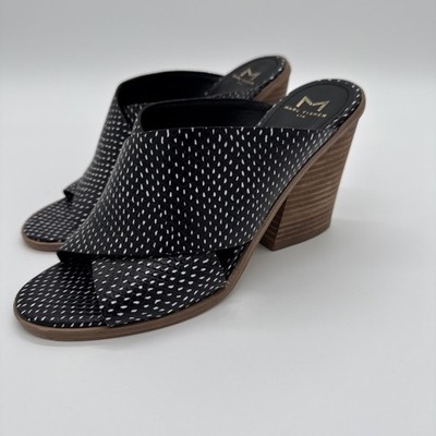 Mark Fisher Black Volla Snake Embossed Block Heel Career Shoe Size 9.5