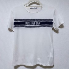 MAGLIETTA MANICA CORTA IN JERSEY DI COTONE ROSA NERO CHRISTIAN DIOR USATA OTTIMA