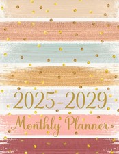 2025-2029 Monthly Planner: 5 year Calendar with Holidays and Inspirational...