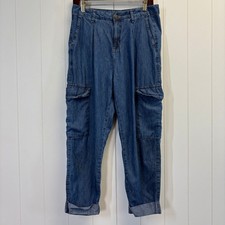 Pool Jeans Women Y2K Streetwear Denim Cargo Pants Size 40 M Boho Lightweight