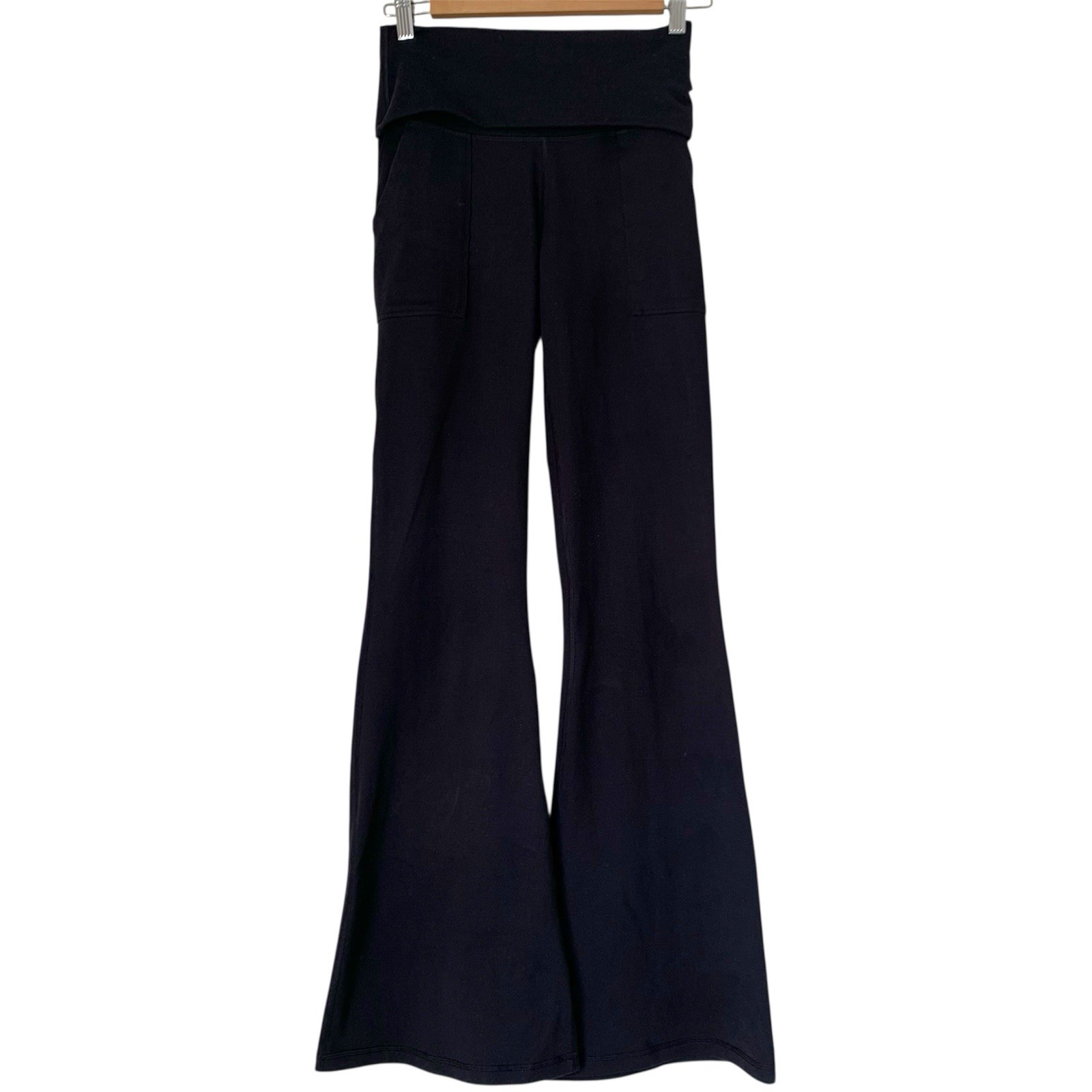 Aerie Flare Leggings Foldover Hi-Rise Black Long Yoga Pants for Women