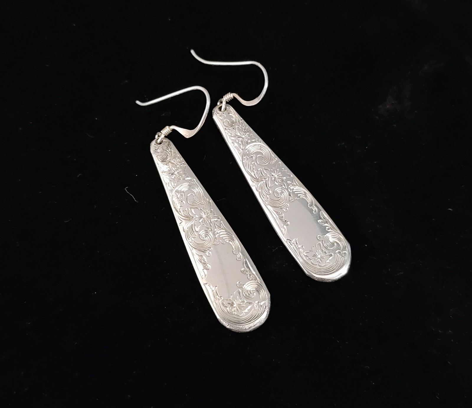 Handcrafted Solid Sterling Spoon Handles Earrings… - image 1