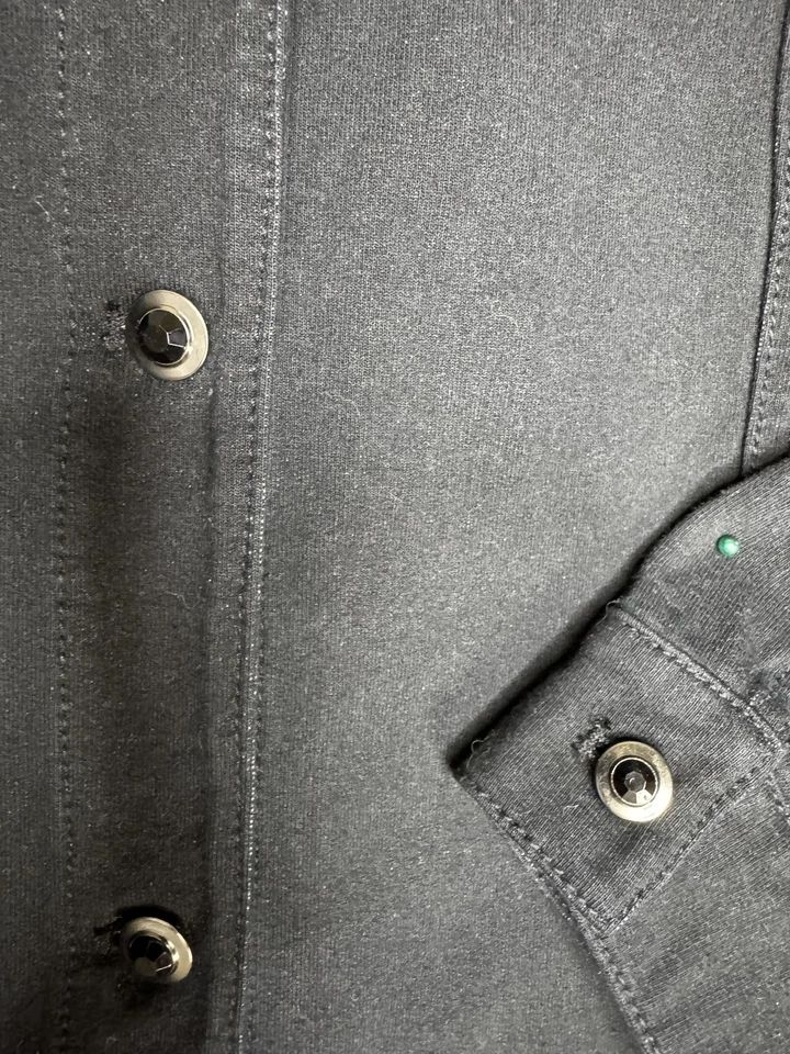 Quacker Factory DreamJeannes Jacket Womens Large Black Rhinestone Studded Denim - Image 3 of 4