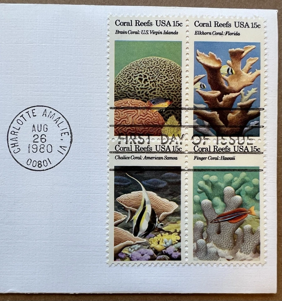 1980 Coral Reefs FDC Set of 5 · Fleetwood Cachets · Charlotte Amalie VI - Image 4 of 4