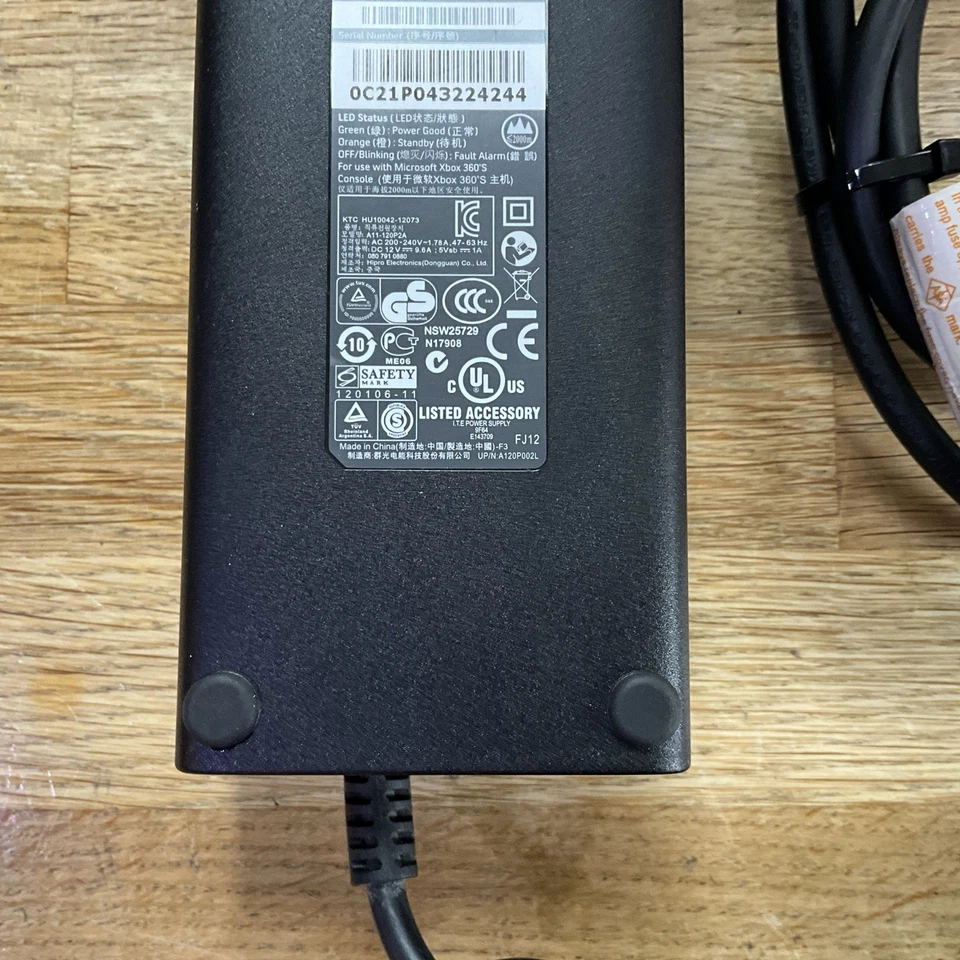 Official Microsoft Xbox 360 E Power Supply AC Adapter (A11-120P2A) - Genuine - Image 3 of 4