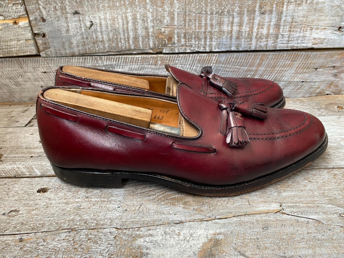 Alden 663 Classic Burgundy Calfskin Leather Tassel Loafers  display picture 3