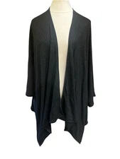 Women NWT Calvin Klein Studded Cape Shawl Wrap Poncho 1 Sz-Black/metallic-A26