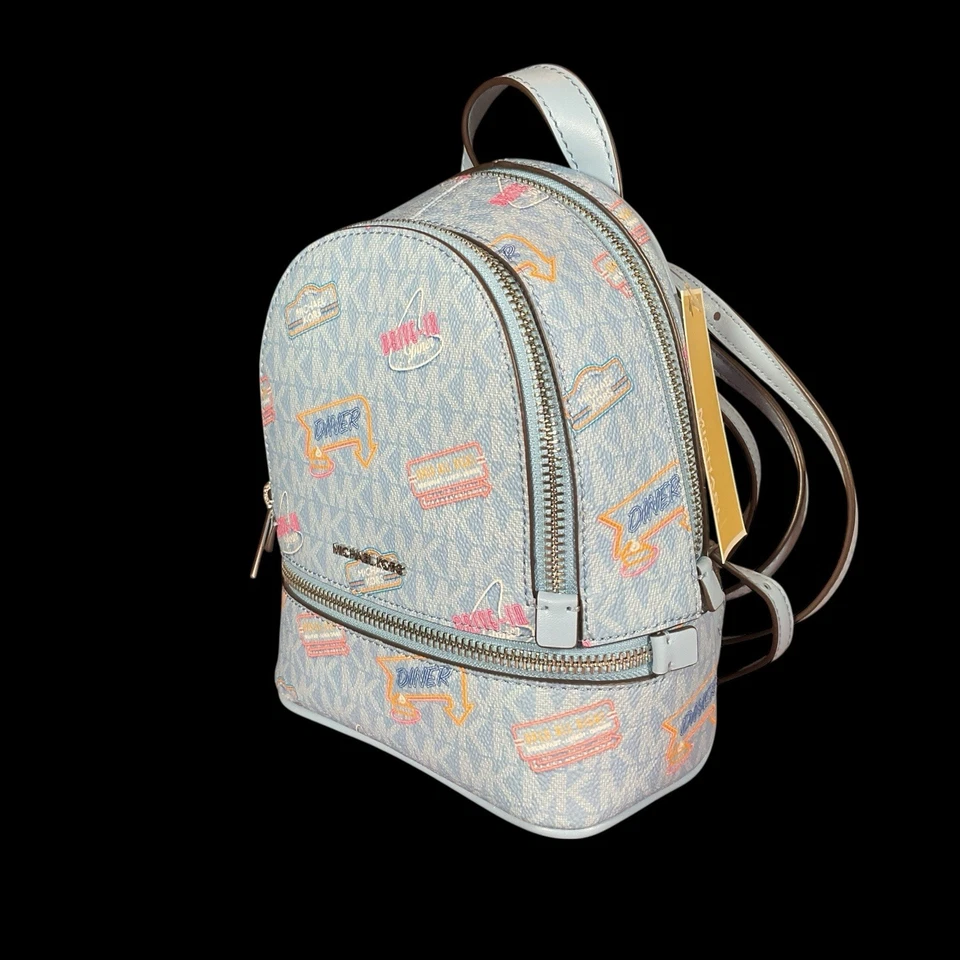 Mochila Michael Kors XS Rhea azul cielo nueva con etiquetas Foto 3 de 4