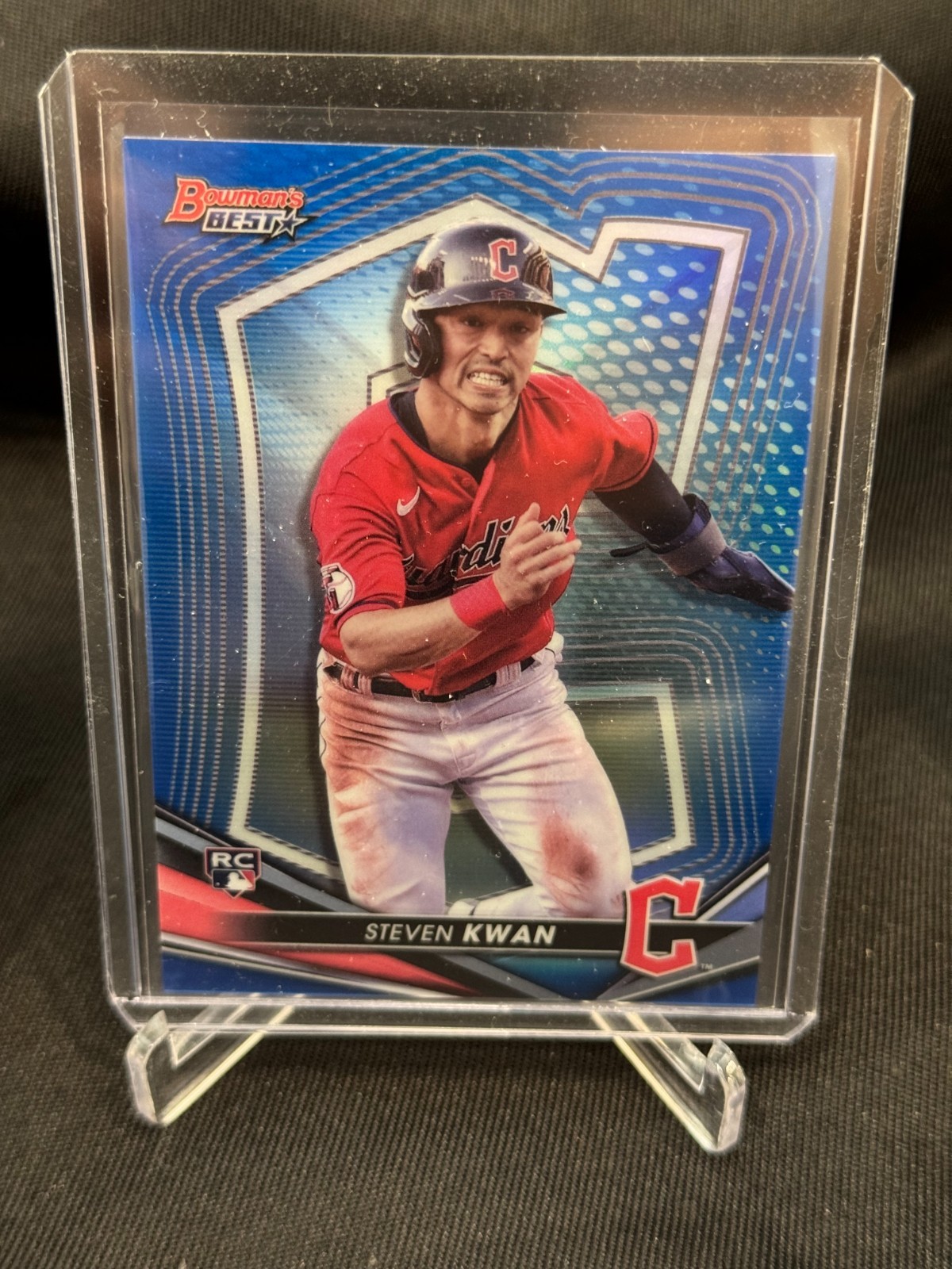 2022 Bowmans Best Steven Kwan Blue Refractor Rookie #58/150 Guardians