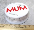 vintage empty MUM deodorant milk glass jar, metal lid, nice home decor item