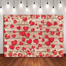 Valentine's Day Backdrop Red Heart Decoration Photography Backdrops 5x3ft