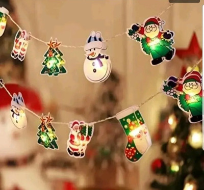 2 Sets Weihnachtslichterkette - Baum - Weihnachtsmann - Schneemann