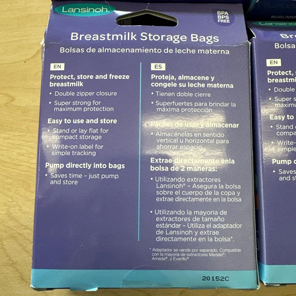 Bolsas de almacenamiento de leche materna Lansinoh, bolsa extractora de madres lactantes 50ct x4 - 200ct Foto 4 de 4