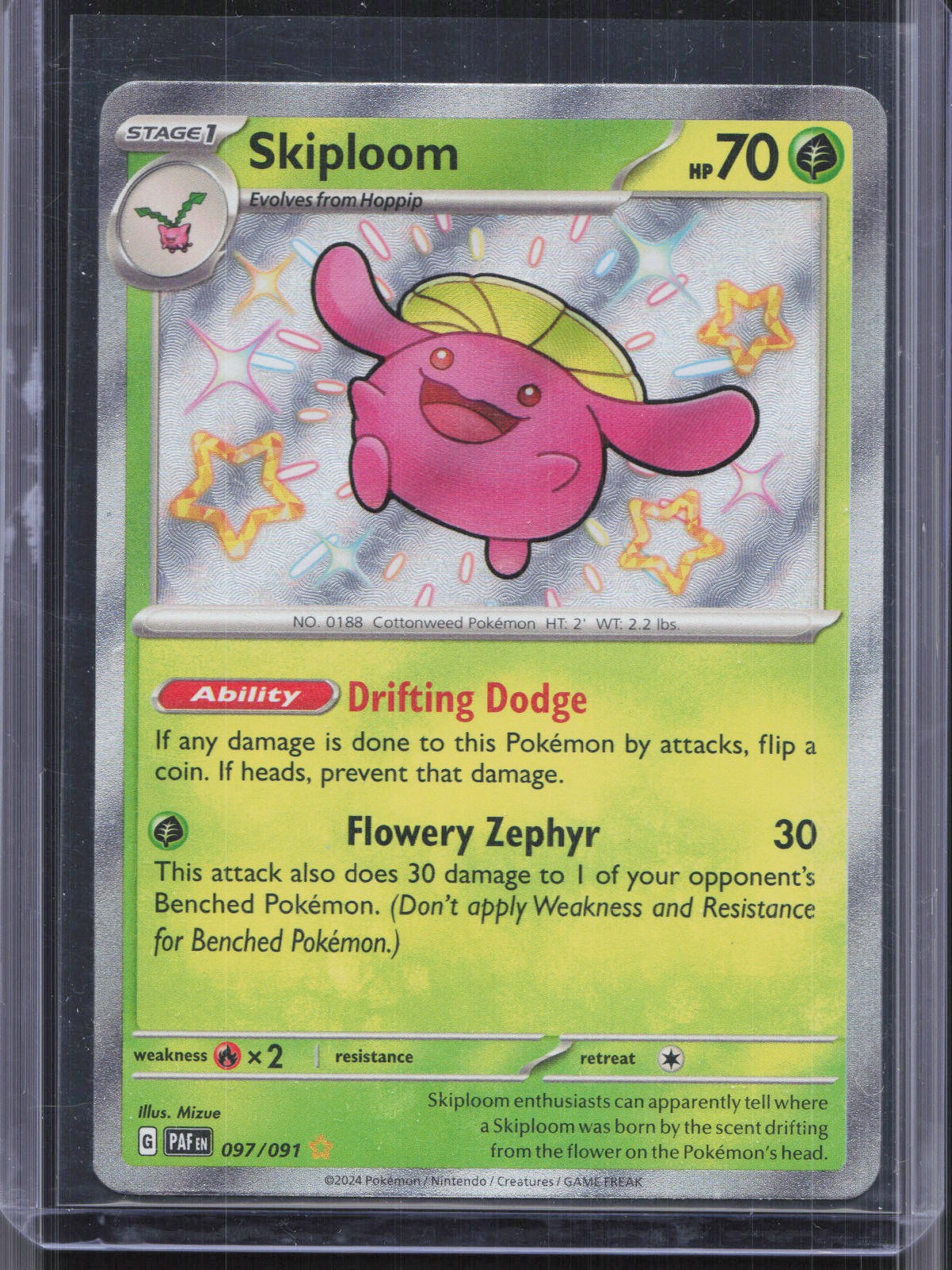 Skiploom Shiny Rare SV: Paldean Fates 097/091 NM