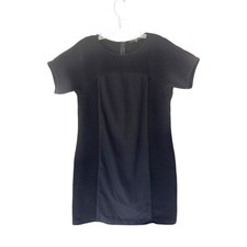 Tibi Black Date Night Ribbed Night Out Happy Hour Sheath Mini Dress Size Medium