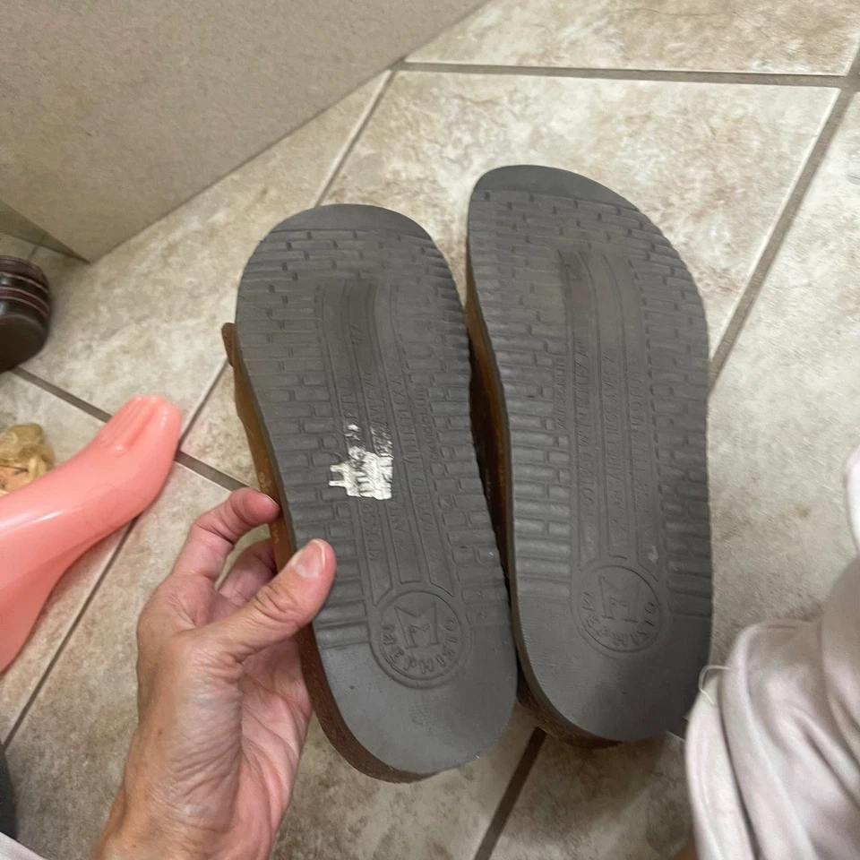 Mephisto Hester Sandals Women's Size 39 Leather Comfort Walking Slides Brown - Image 4 of 4