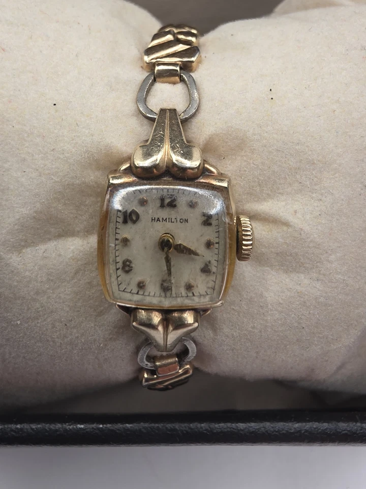 Reloj Hamilton vintage para mujer relleno de oro 10K Foto 2 de 4