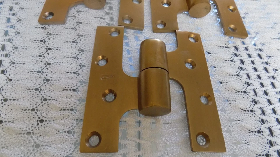 3 NUEVAS BISAGRAS DE NUDILLO STANLEY BB93 LH bronce macizo US10,5" X 4 1/2 pesadas Foto 2 de 4