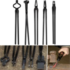 Blacksmith Tongs Tools Set For Anvil, Knife Making Set Vise Anvil Forge Tool 