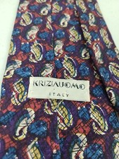 Krizia Uomo Abstract Tie 100 Silk Made In Italy 57" x 4" Clean No Rips Stains