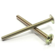 M4 / 4mm DOOR HANDLE SCREWS KITCHEN DOOR / DRAWER KNOB YELLOW ZINC 9mm TO 50mm