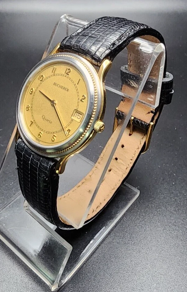 Reloj de Vestir Suizo Bucherer 14K GP De Colección - 30mm Calatrava y Bisel Borde Moneda - Casi Nuevo Foto 4 de 4