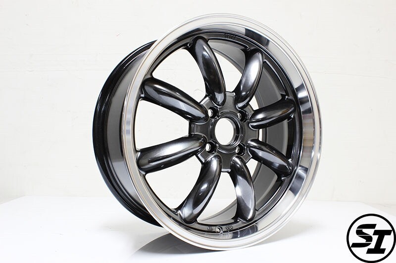 ROTA RB WHEELS HYPER BLACK POLISH 17X7.5 +45 4X100 FOR MINI COOPER