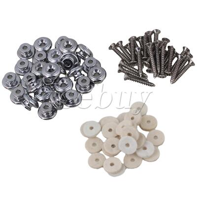 100Pieces Mushrooms Head Guitar Strap Buttons Strap Locks w/ Gaskets & Screws