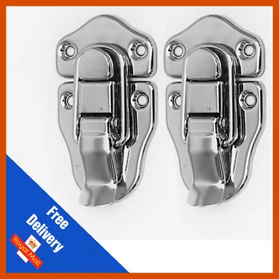 2 x Penn Elcom Large Catch Drawbolt Flight Case Latch Nickel (Pair)