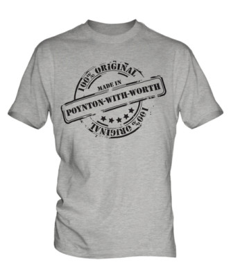 MADE IN POYNTON-WITH-WORTH HERREN T-SHIRT GESCHENK WEIHNACHTEN GEBURTSTAG 18. 30. 40.