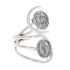 Sterling Silver, St. Benedict Medallions Ring, Vintage St Benedict Medallions