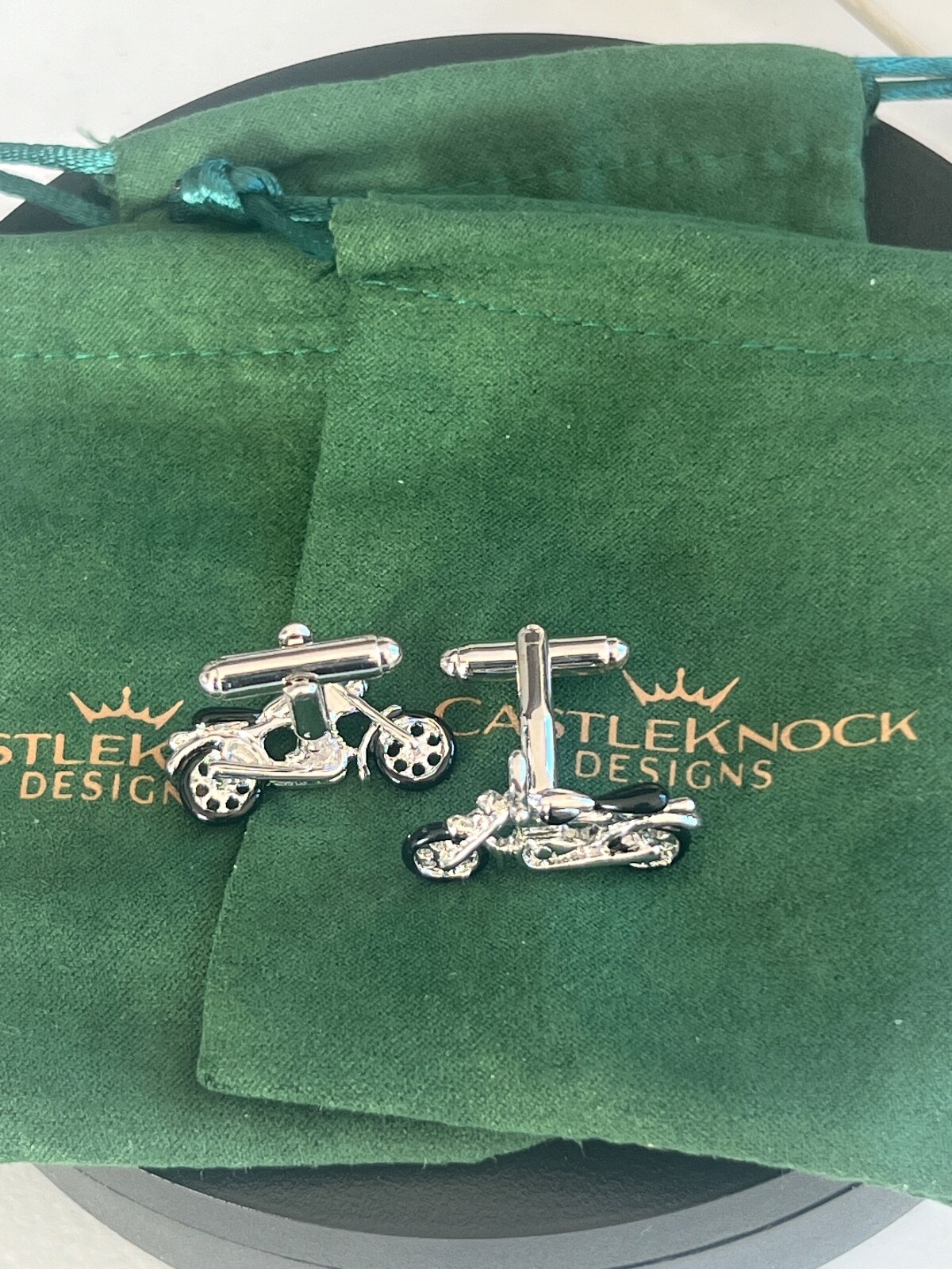 Black Motorbike Cufflinks Motorcycle Inspired Men's Jewelry Biker Accessories