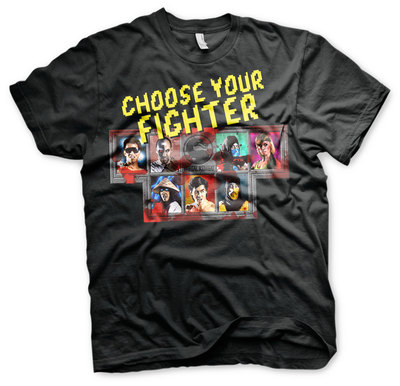 Mortal Kombat Choose Your Fighter Retro Arcade Game Männer Men T-Shirt Schwarz