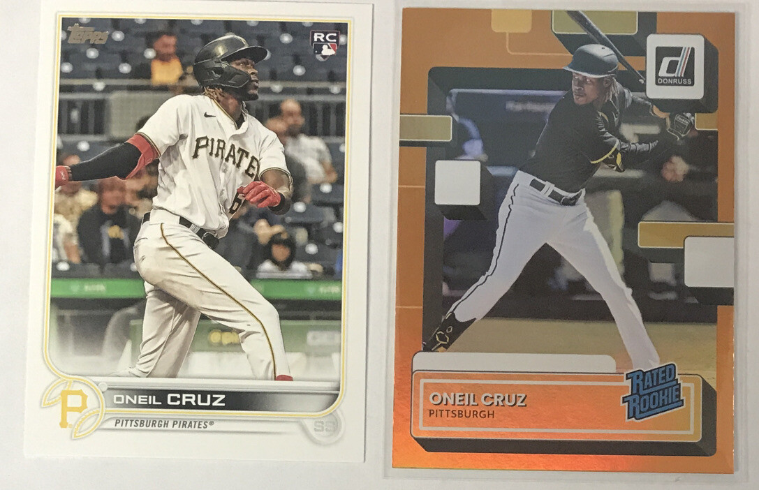 2022 Donruss ONEIL CRUZ #80 Rated Rookie RC Holo Orange And Topps #537